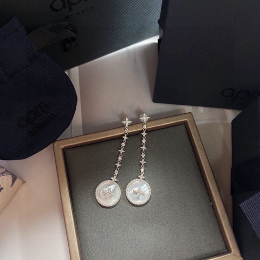 APM Monaco White Pearl Earrings