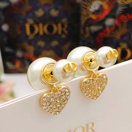 Dior Brass Heart Earrings