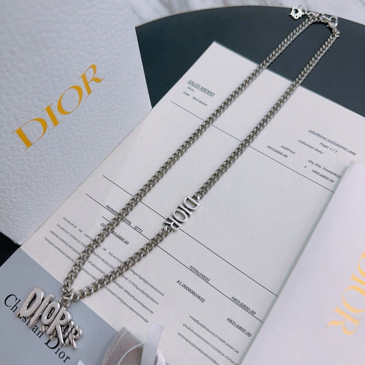 Dior Sterling Silver Chain Necklace