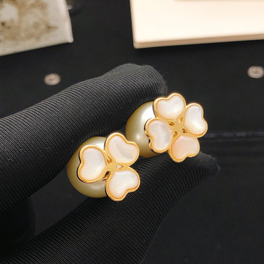 Dior Brass Clover Earrings