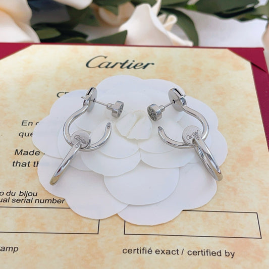 Cartier Silver Brass Tassel Earrings