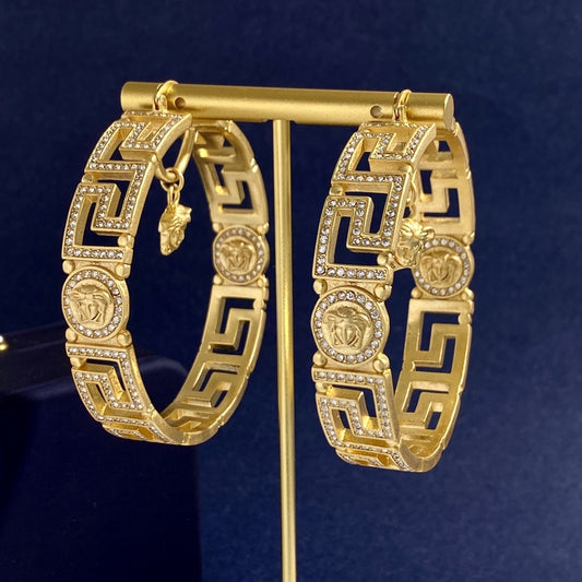 Versace Brass Medusa Earrings