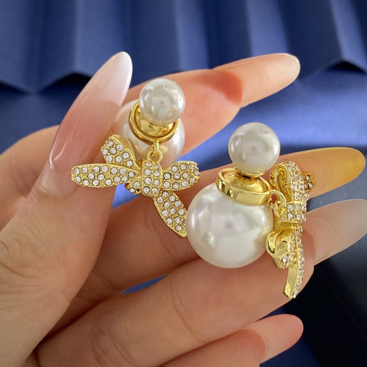 Dior Brass Bow Earrings