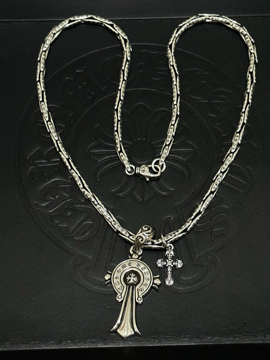Chrome Hearts Sterling Silver Cross Necklace