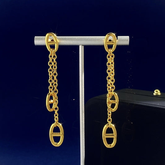 Hermes Gold Tassel Earrings