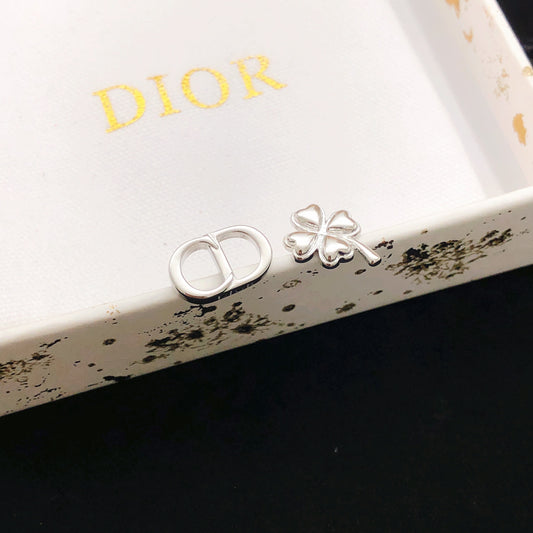 Dior Silver Brass Clover Earrings
