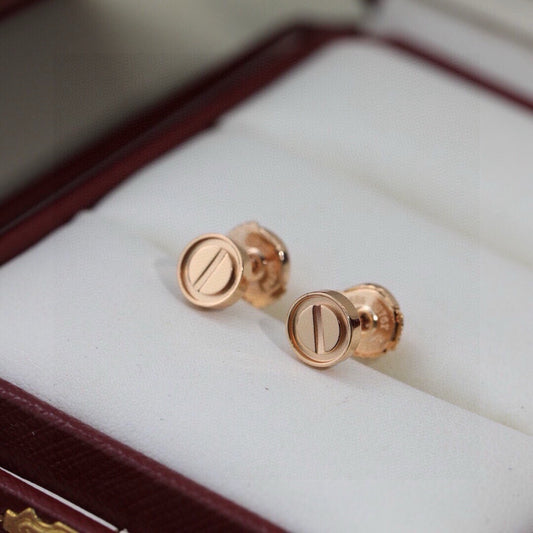 Cartier Sterling Silver Logo Earrings