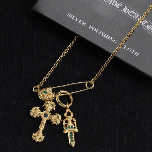 Chrome Hearts Sterling Silver Vintage-Finish Necklace