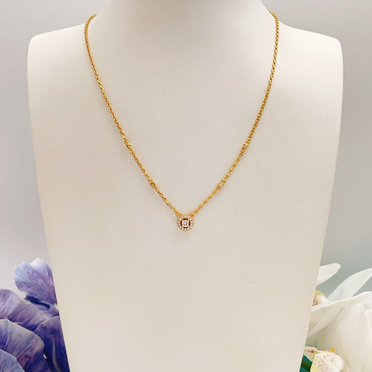 Messika Gold Brass Pave Necklace