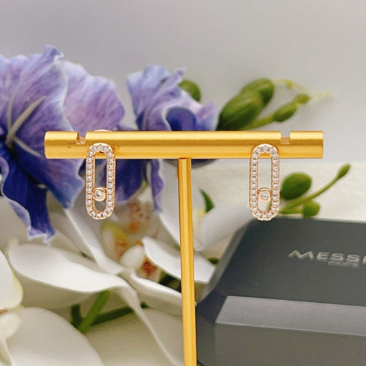 Messika Brass Pave Earrings