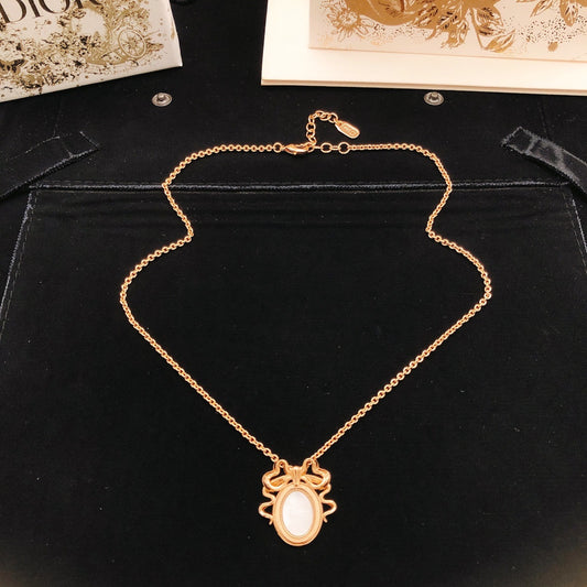 Dior Brass Bow Necklace