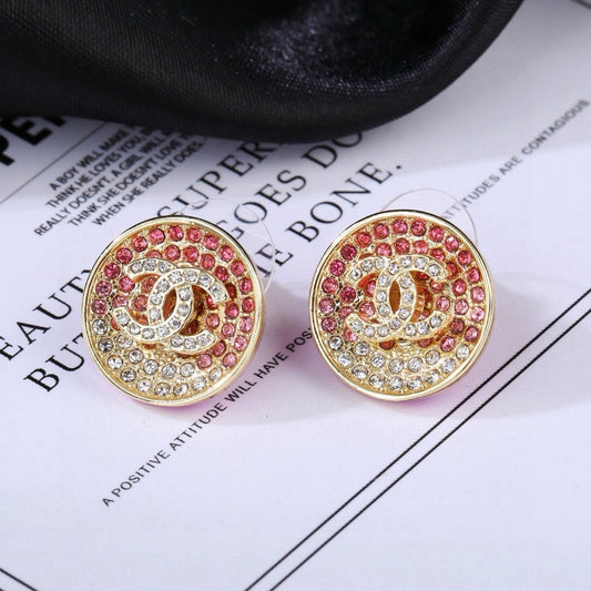 Chanel Pink Brass Earrings