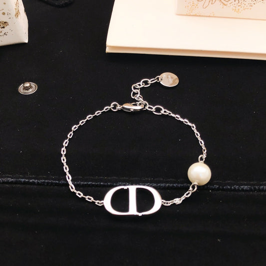 Dior Silver Brass Pearl Bracelet