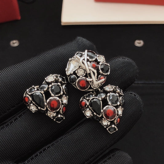 Saint Laurent Brass Heart Earrings