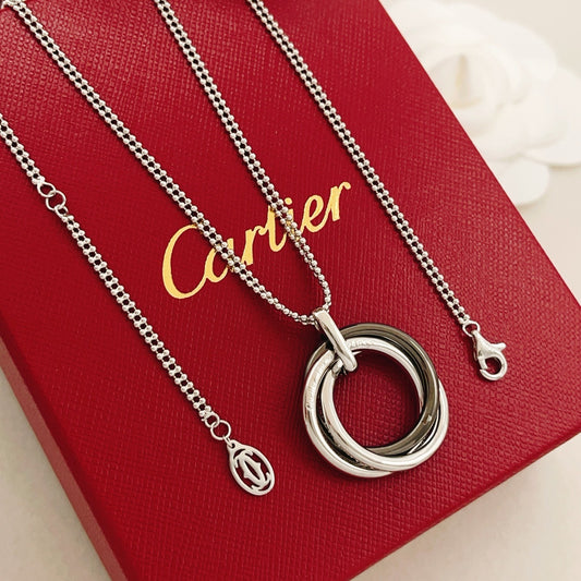 Cartier Silver Brass Colorblock Necklace