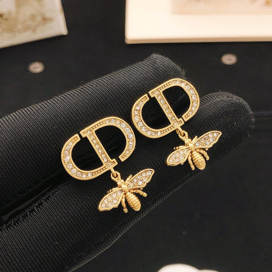 Dior Brass Bee Earrings
