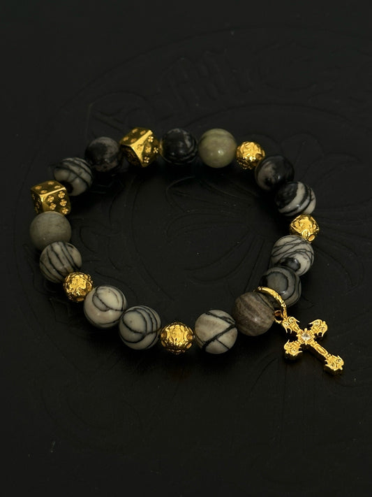 Chrome Hearts Sterling Silver Cross Bracelet