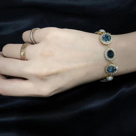 Swarovski Green Pearl Bracelet