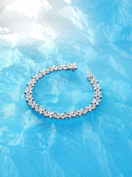 Unbranded Sterling Silver Floral Bracelet