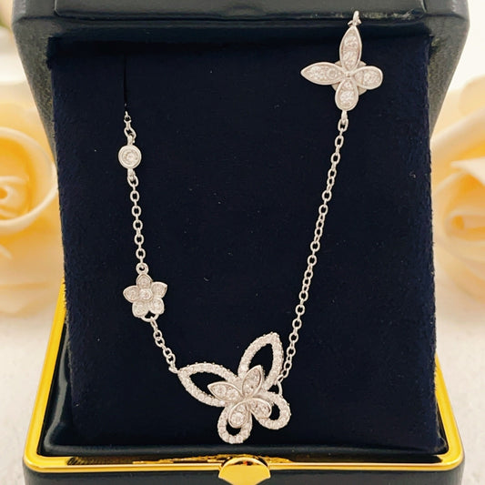 Unbranded Silver Brass Butterfly Necklace