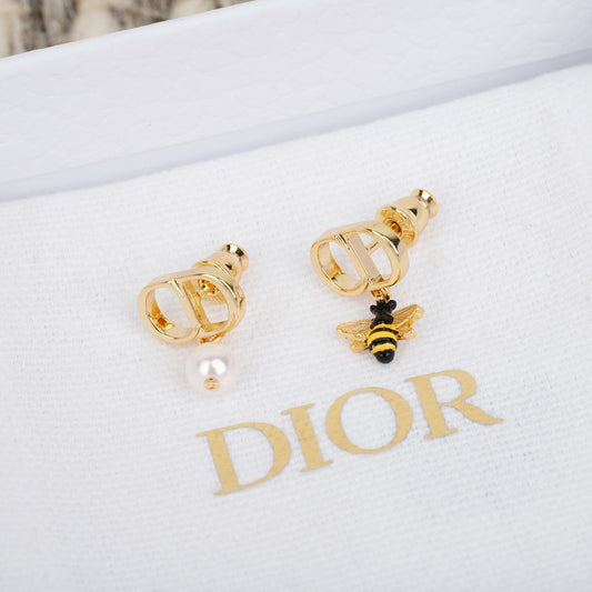 Dior Brass Pearl Earrings