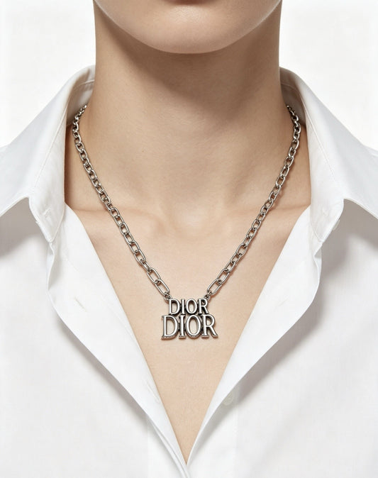 Dior Sterling Silver Chain Necklace