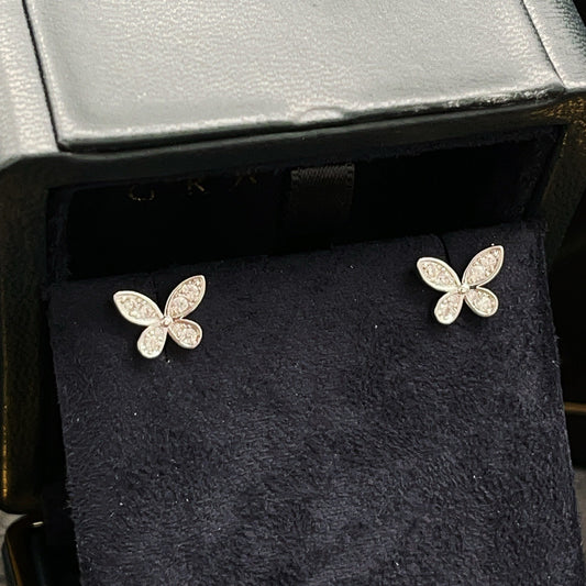 Graff Silver Brass Butterfly Earrings