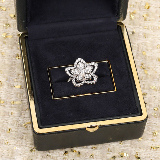 Graff Sterling Silver Floral Ring