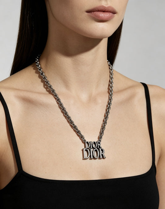 Dior Sterling Silver Chain Necklace