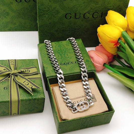 Gucci Silver Double G Necklace