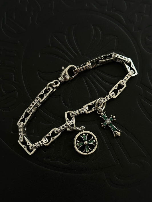 Chrome Hearts Sterling Silver Cross Bracelet