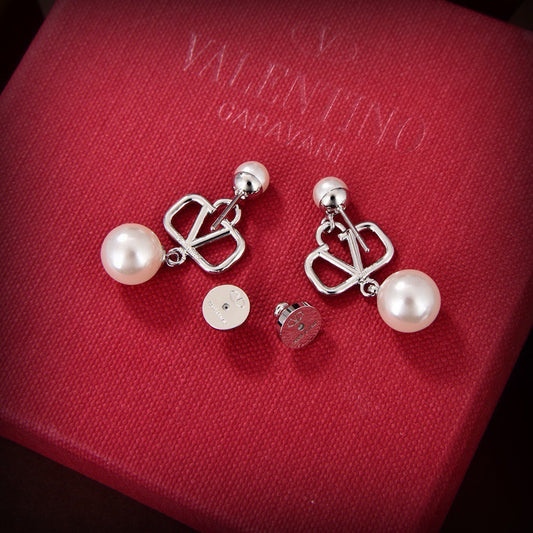 Valentino Gold Pearl Earrings