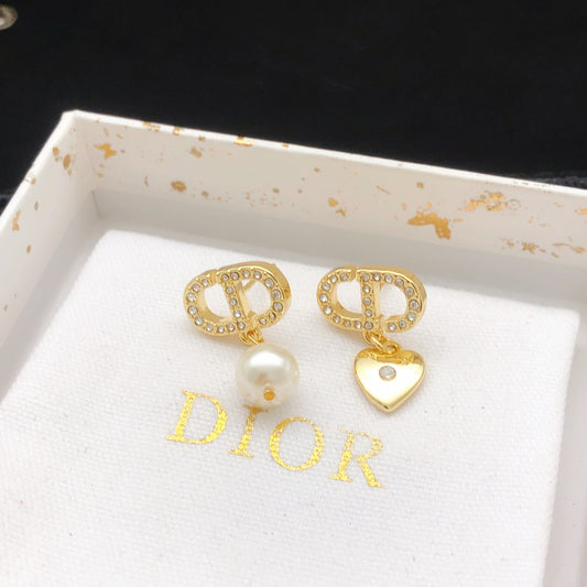 Dior Brass Heart Earrings