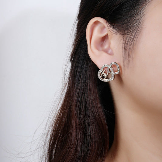 Chanel Brass Heart Earrings