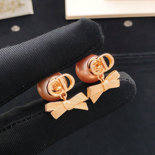 Dior Brass Bow Earrings