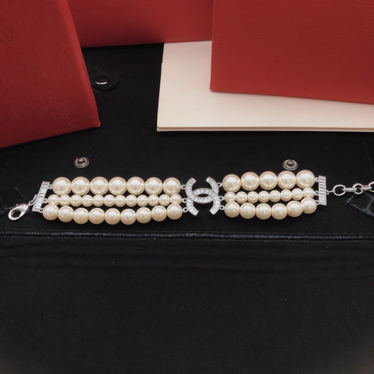 Chanel Brass Pearl Bracelet