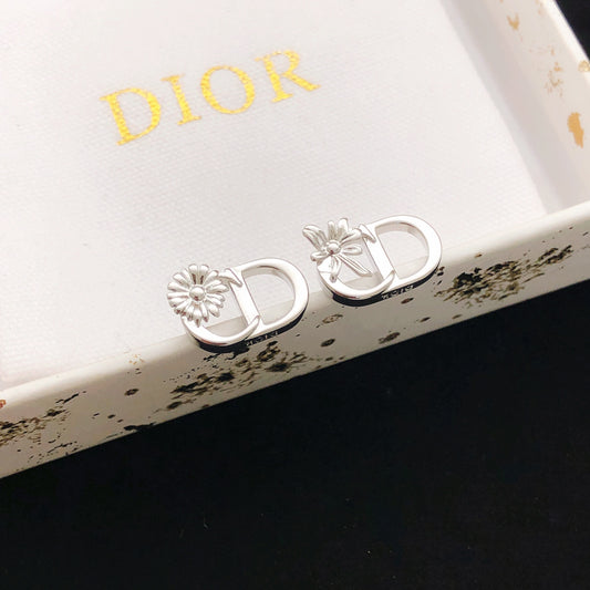 Dior Brass Sunburst Earrings