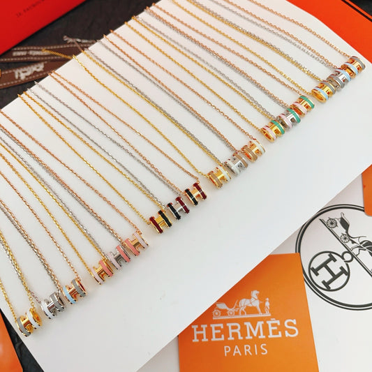 Hermes Silver Brass Necklace