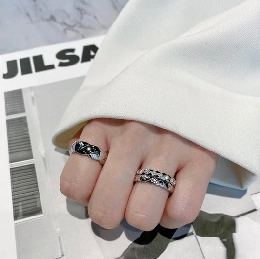 Chanel Silver Logo Ring