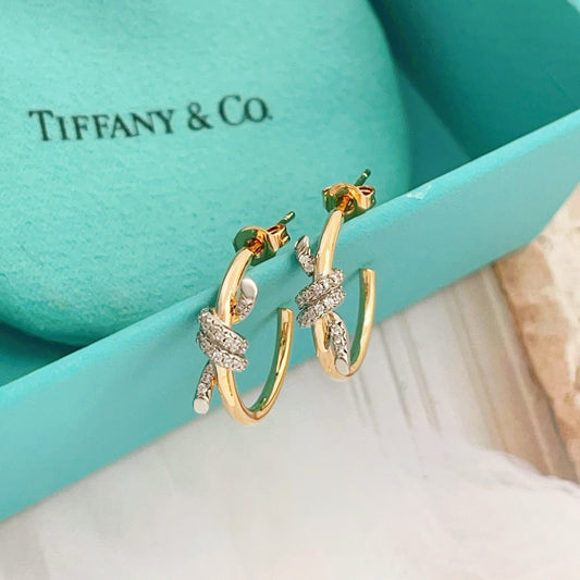 Tiffany & Co. Gold Brass Knot Earrings