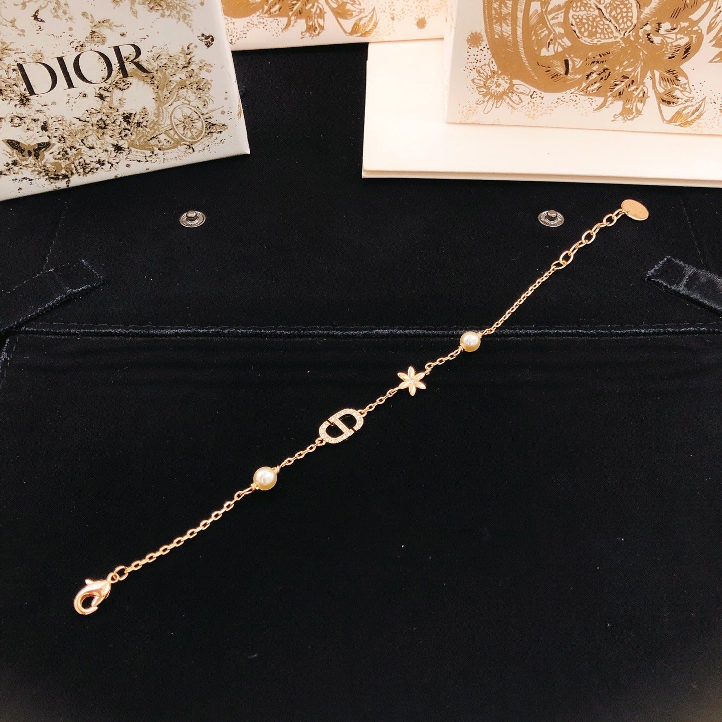 Dior Gold Brass Sunburst Bracelet