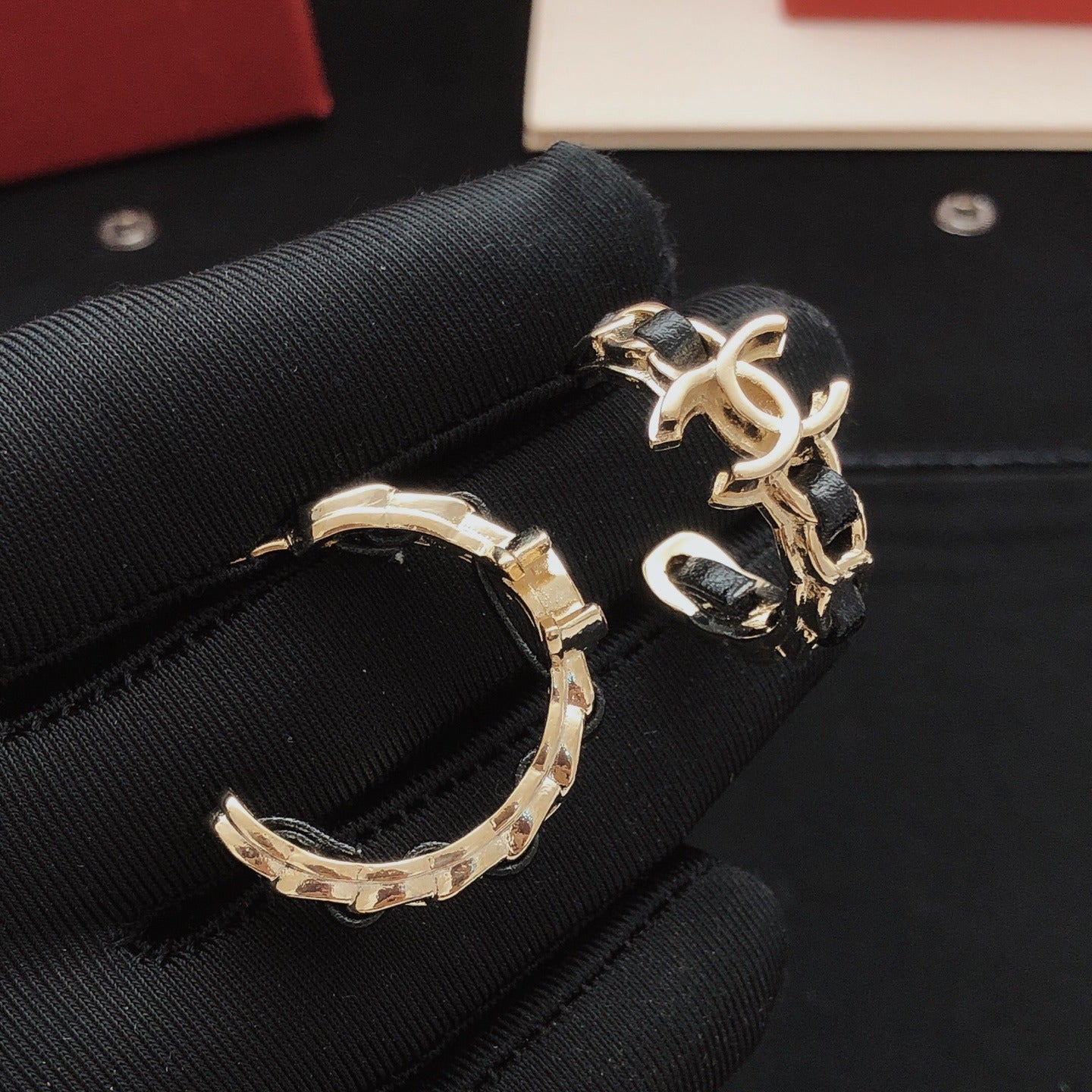 Chanel Leather Earrings
