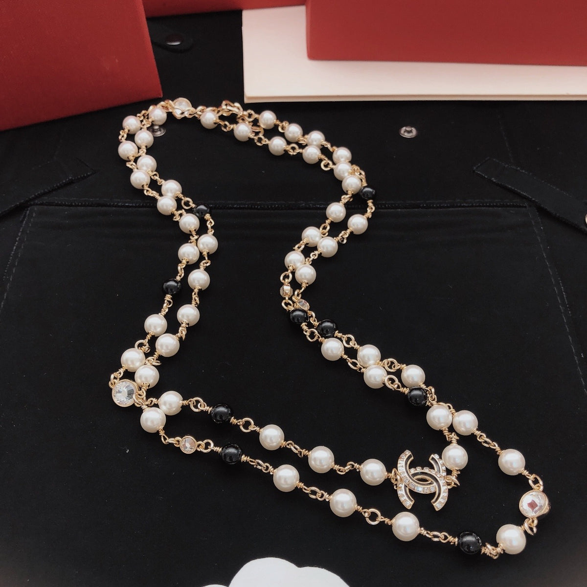 Chanel Brass Pearl Necklace
