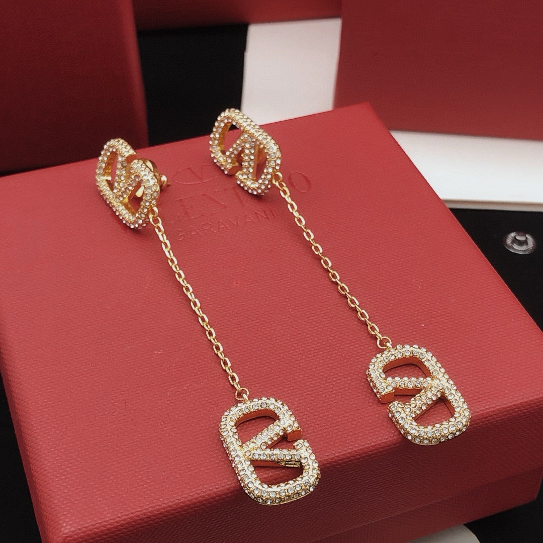 Valentino Brass Tassel Earrings