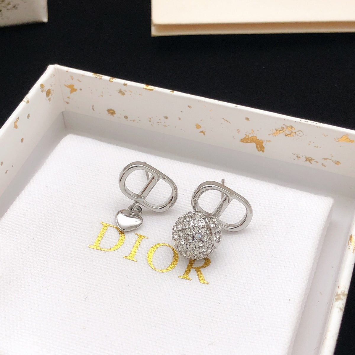 Dior Brass Heart Earrings