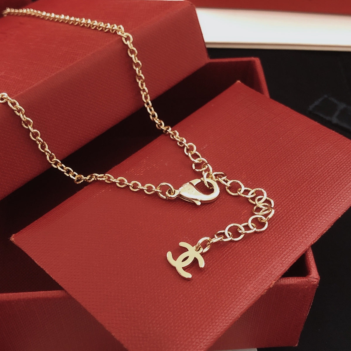 Chanel Brass Solitaire Necklace