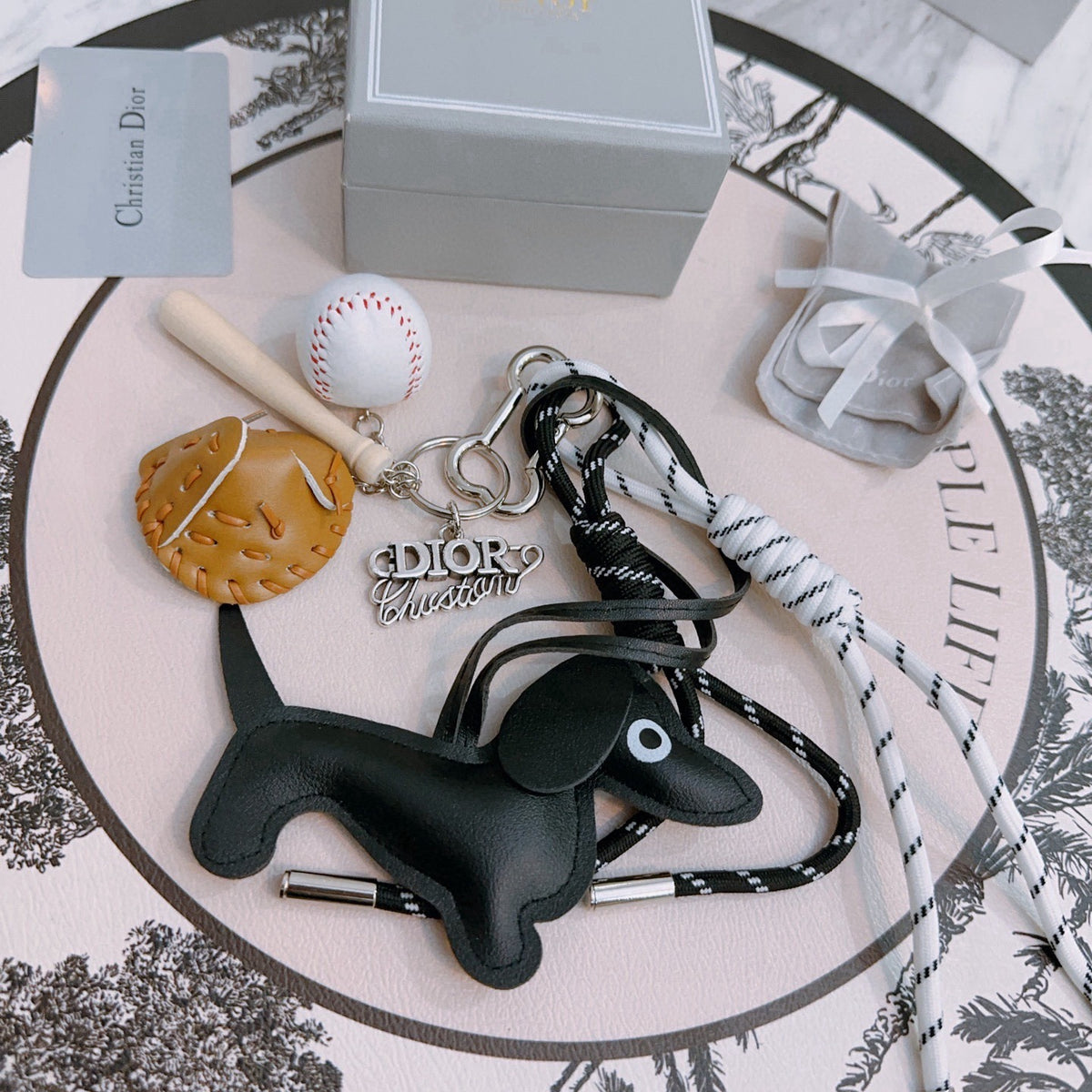 Dior Vintage-Finish Keychain