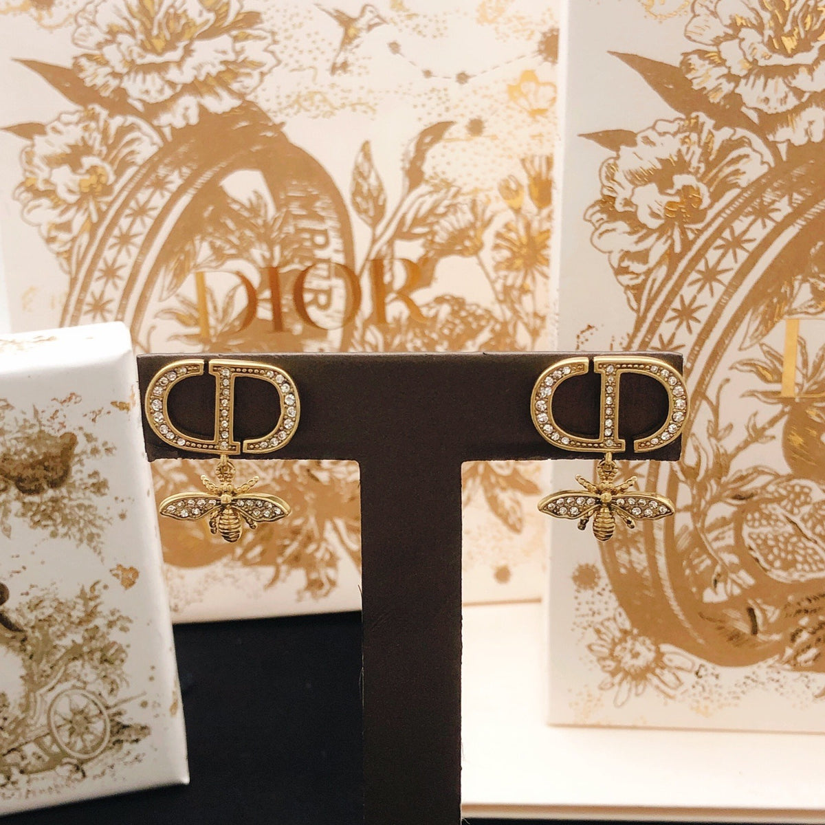 Dior Brass Bee Earrings