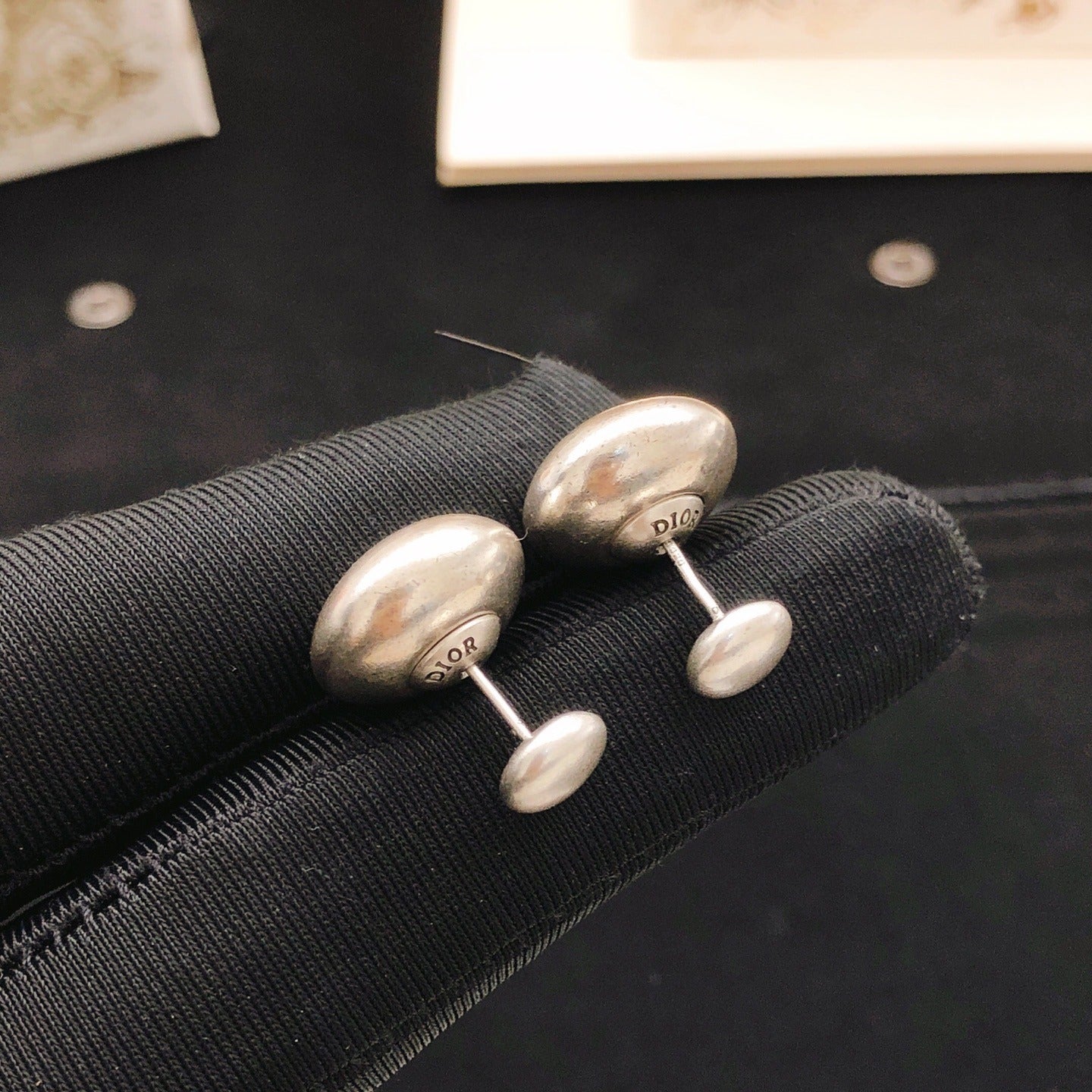 Dior Brass Round Earrings