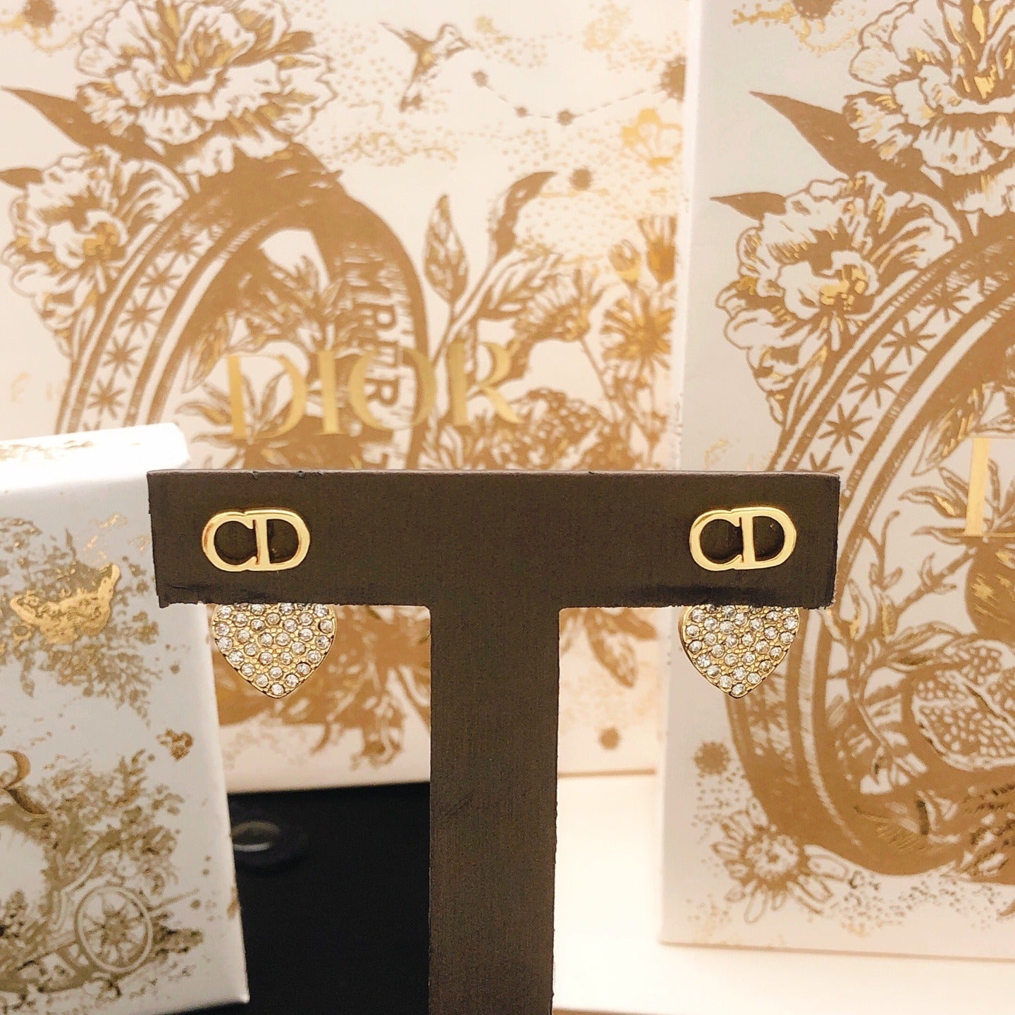 Dior Brass Heart Earrings